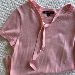 Brooks Brothers Light Pink Knit Short Sleeve Top